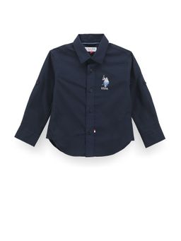 U.S. POLO ASSN. - Boys Pure Cotton Twill Shirt Navy Blue