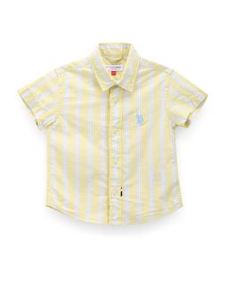 U.S. POLO ASSN. - Boys Short Sleeve Stripes Shirt Yellow