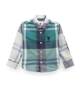 U.S. POLO ASSN. - Boys Plaid Checks Twill Shirt Green