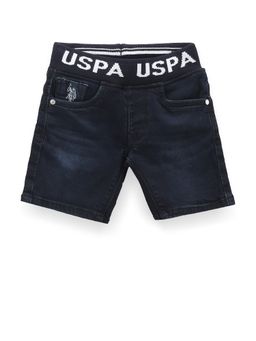 U.S. POLO ASSN. - Boys Branded Waist Denim Shorts Navy Blue