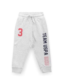 U.S. POLO ASSN. - Boys Brand Typography Print Joggers White