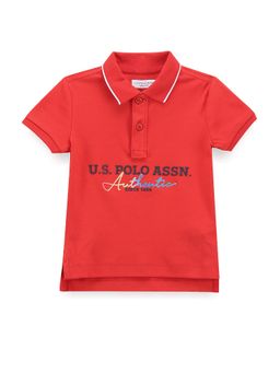 U.S. POLO ASSN. - Boys Cotton Polo T-Shirt Light Red