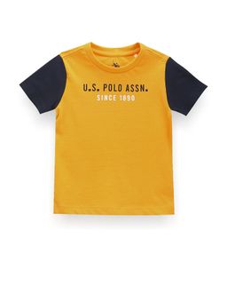 U.S. POLO ASSN. - Boys Colorblock Logo T-Shirt Mustard