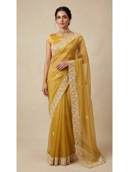 Dress & Dazzle - Yellow Saree