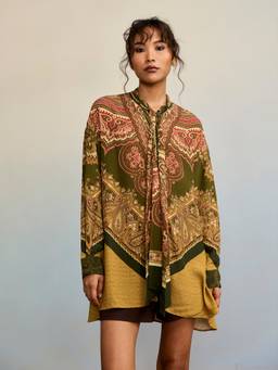 Ritu Kumar - Green Qala Olive Shirt