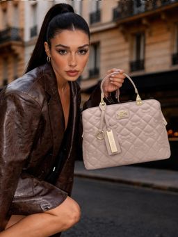 Lavie Paris - Women's Quincy Satchel Bag with Detachable Strap -Khaki (SMALL)