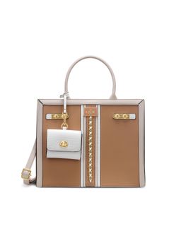 Lavie Paris - Women's Louvre Satchel Bag with Detachable Strap -Beige (LARGE)