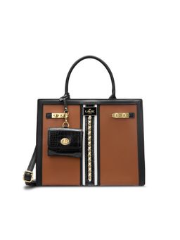 Lavie Paris - Women's Louvre Satchel Bag with Detachable Strap -Brown (LARGE)