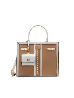 Lavie Paris - Women's Louvre Satchel Bag with Detachable Strap -Beige (MEDIUM)