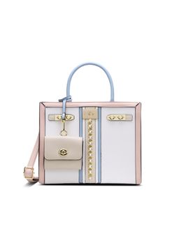 Lavie Paris - Women's Louvre Satchel Bag with Detachable Strap -White (MEDIUM)