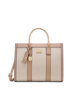 Lavie Paris - Women's Eloise Satchel Bag with Detachable Strap -Beige (LARGE)
