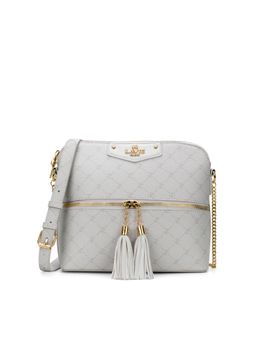 Lavie Paris - Women's Alfie Tassel Monogram Sling Bag -Grey (MEDIUM)