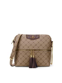 Lavie Paris - Women's Alfie Tassel Monogram Sling Bag -Khaki (MEDIUM)