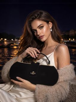 Lavie Paris - Women's Dorie Frame Satchel Bag with Detachable Strap-Black (MEDIUM)