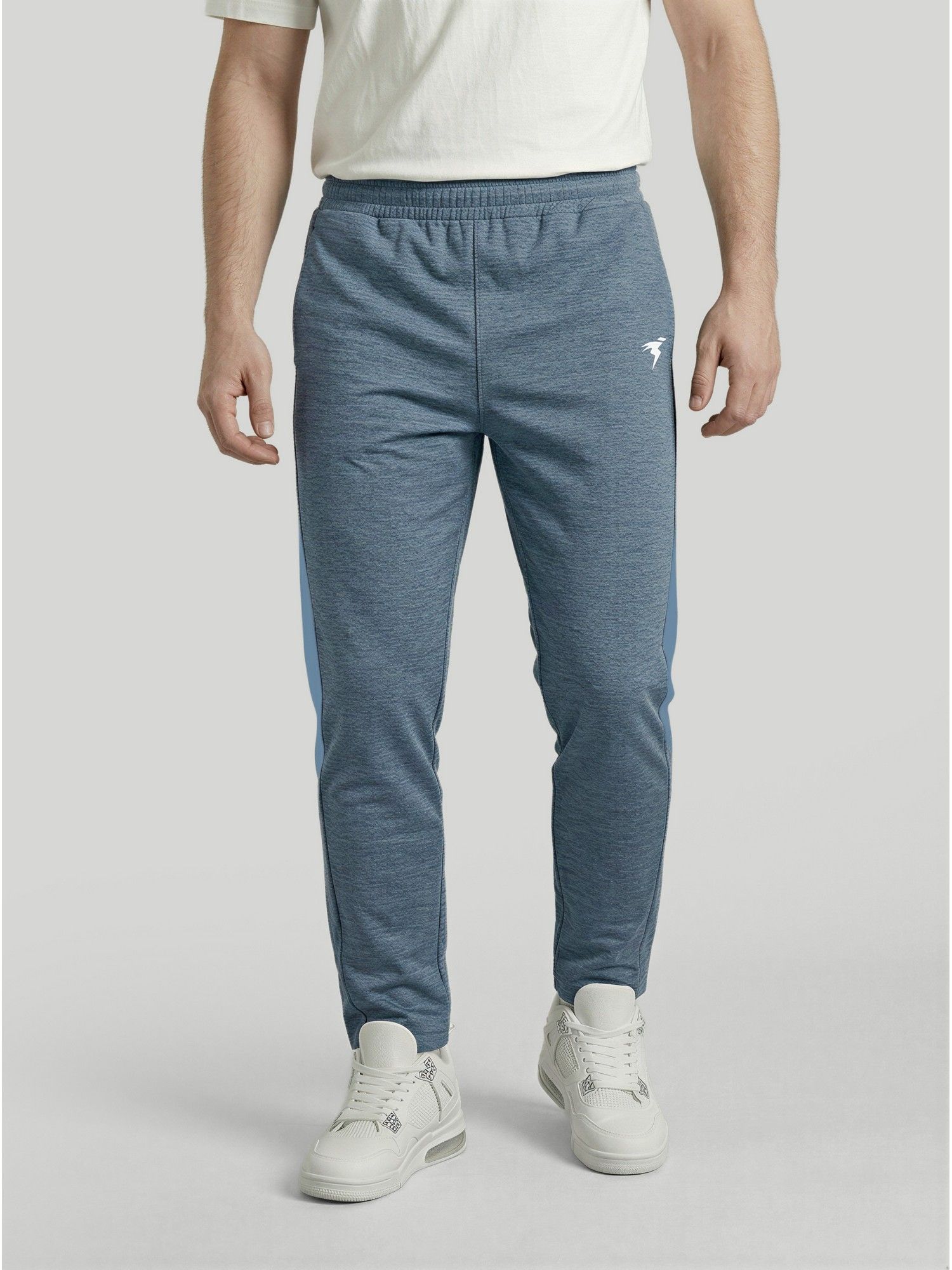 Men Melange Slim Fit Sports Green Trackpants