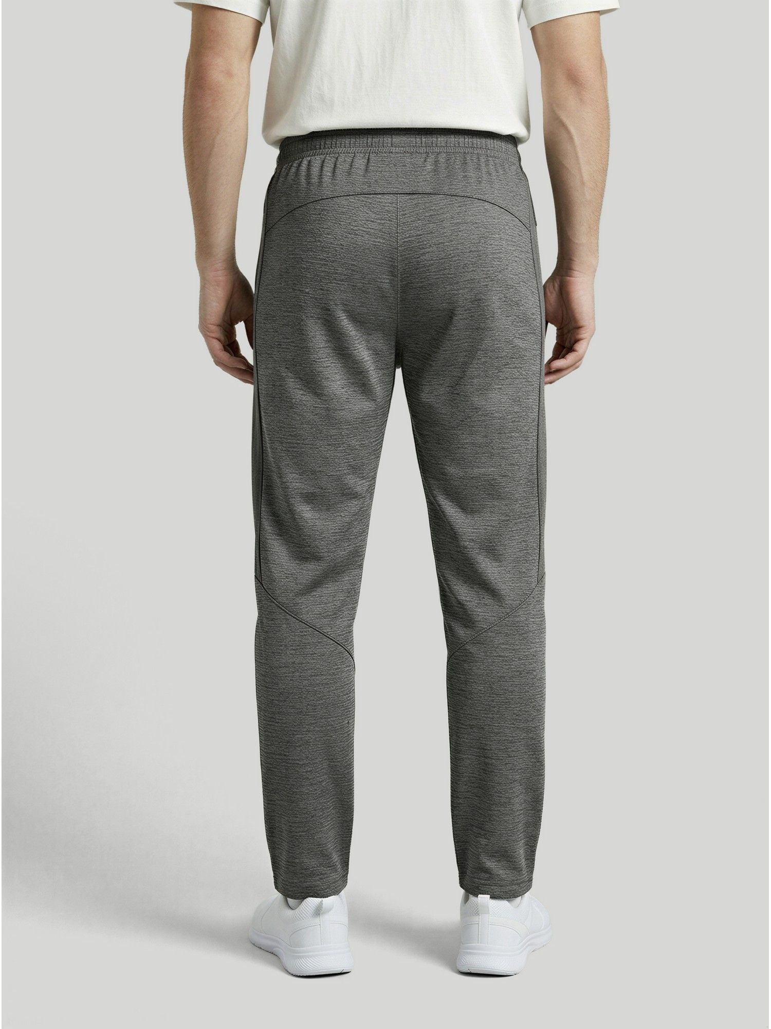 Men Melange Slim Fit Sports Grey Trackpants