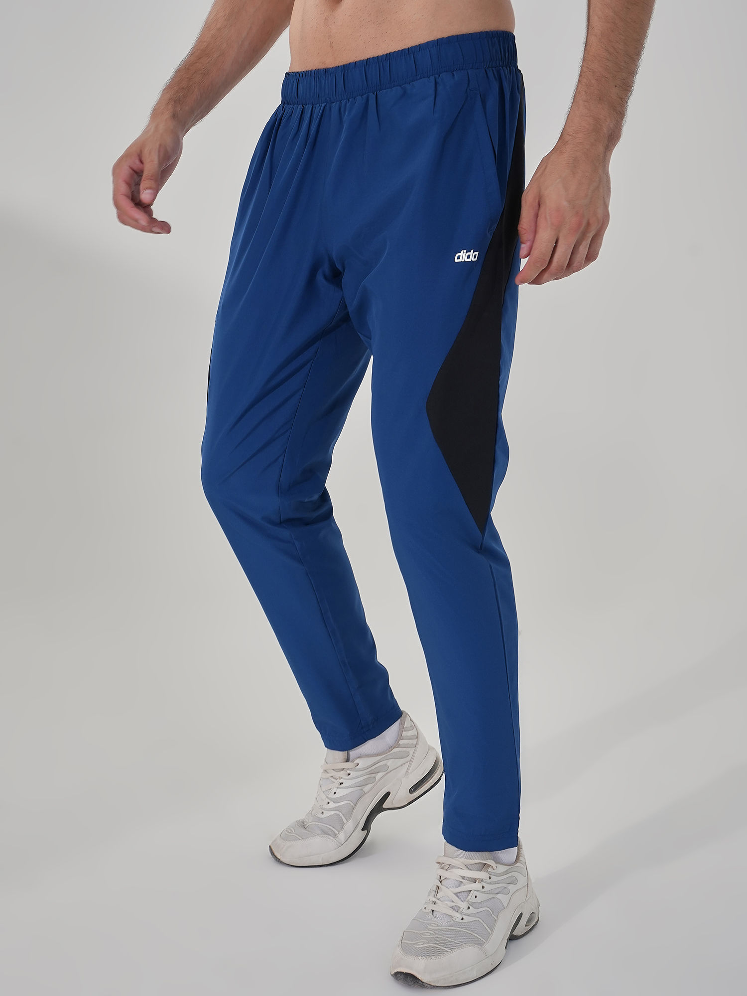 Men Micro Fine Poly Blue Trackpant
