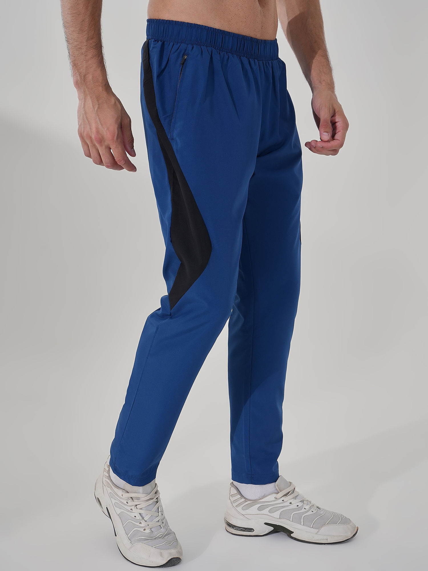 Men Micro Fine Poly Blue Trackpant