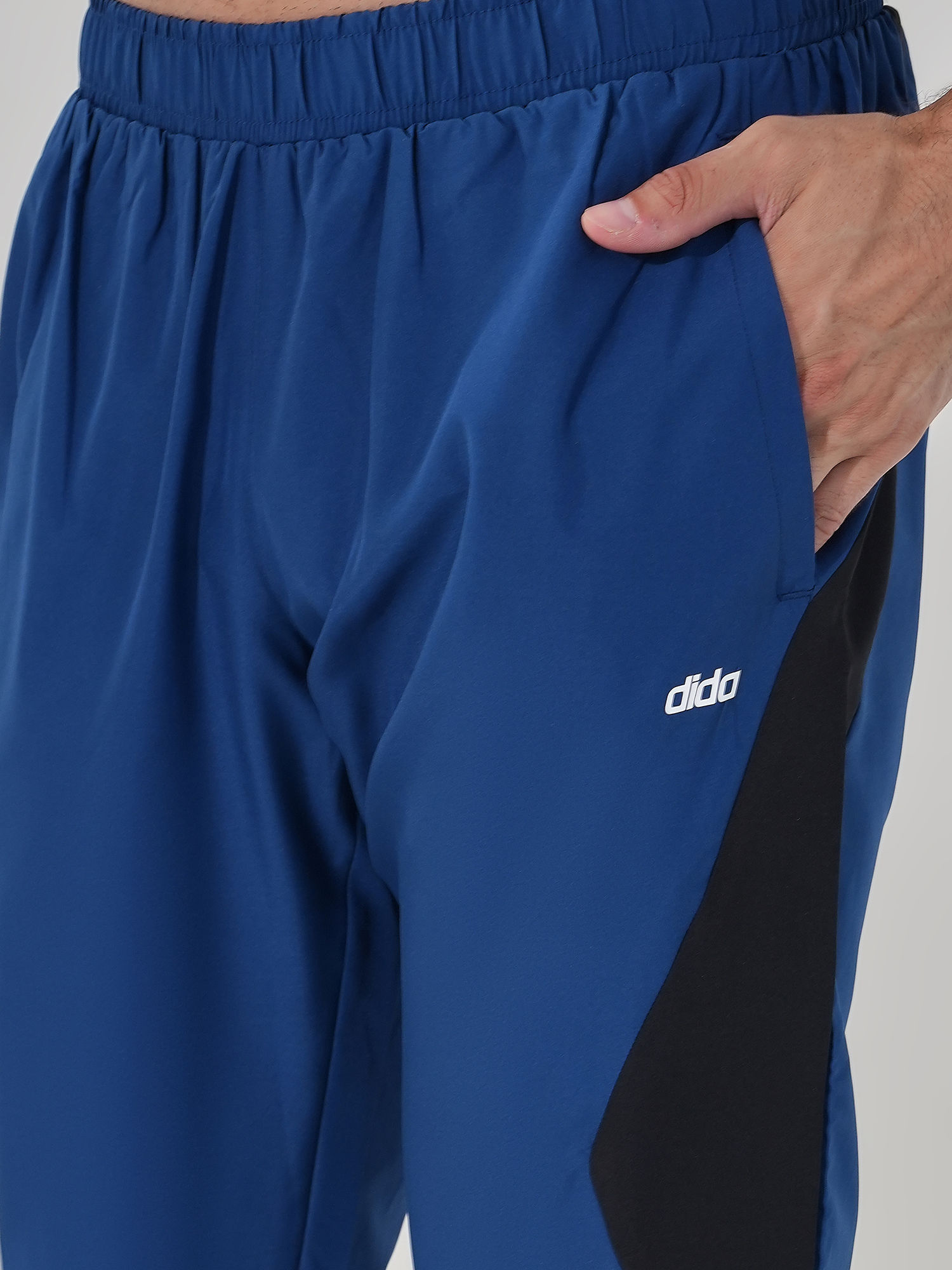 Men Micro Fine Poly Blue Trackpant
