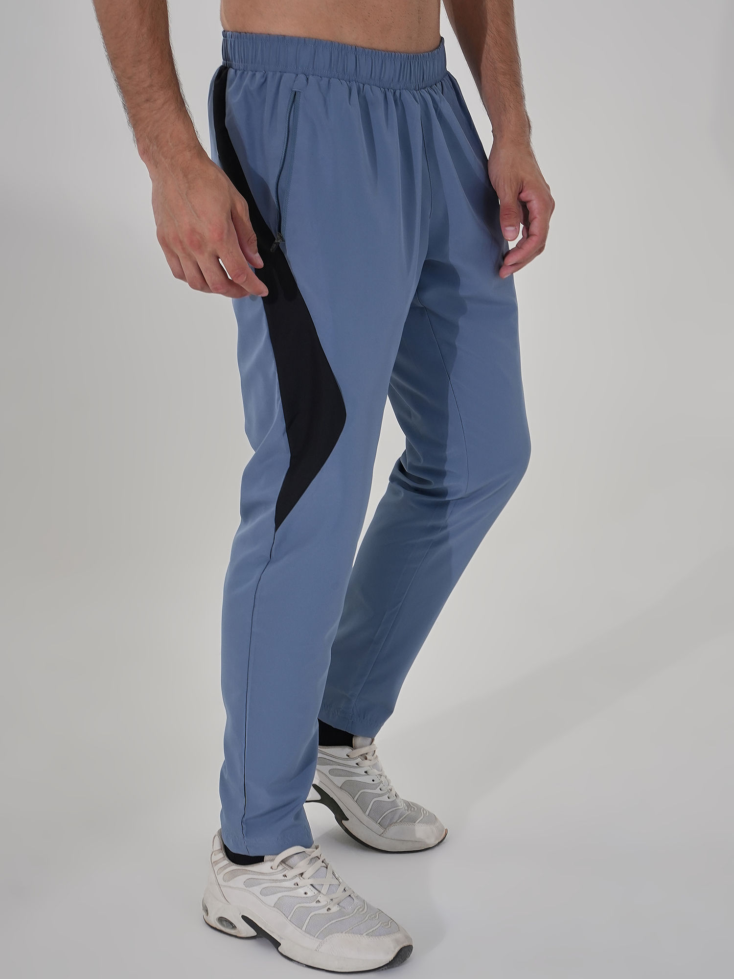 Men Micro Fine Poly Grey Trackpant