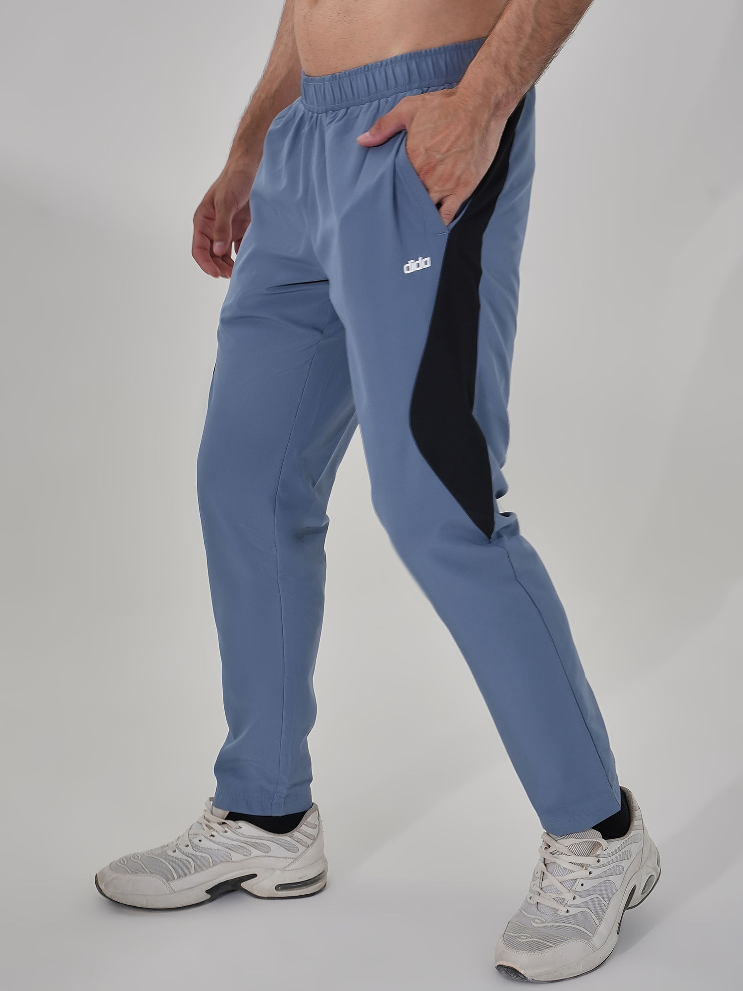 Men Micro Fine Poly Grey Trackpant