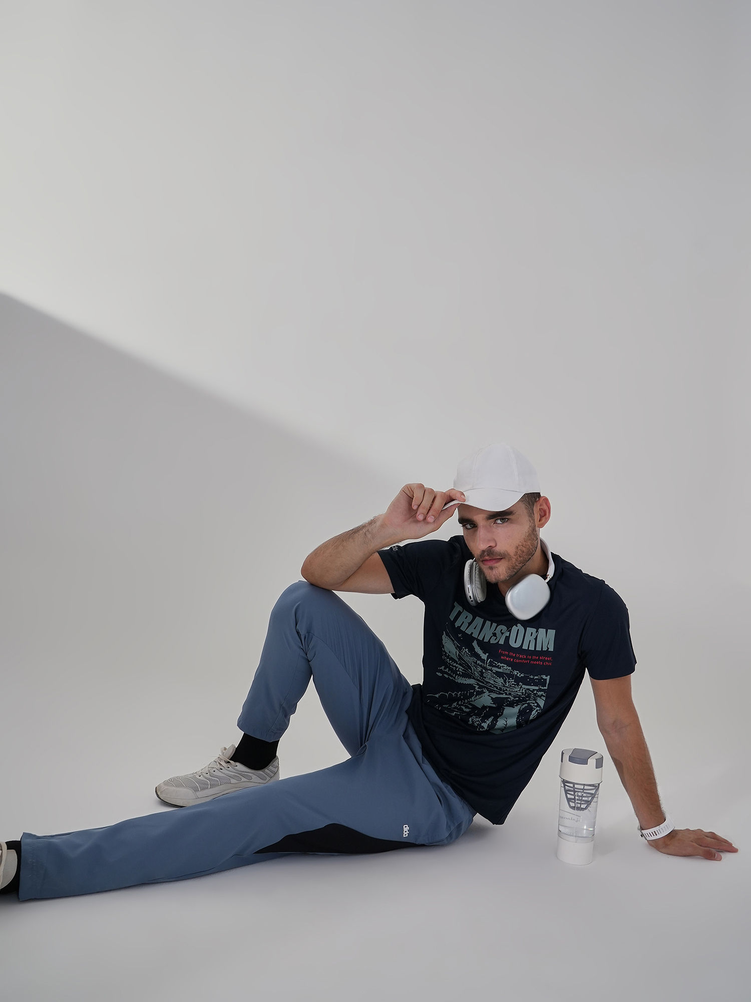 Men Micro Fine Poly Grey Trackpant