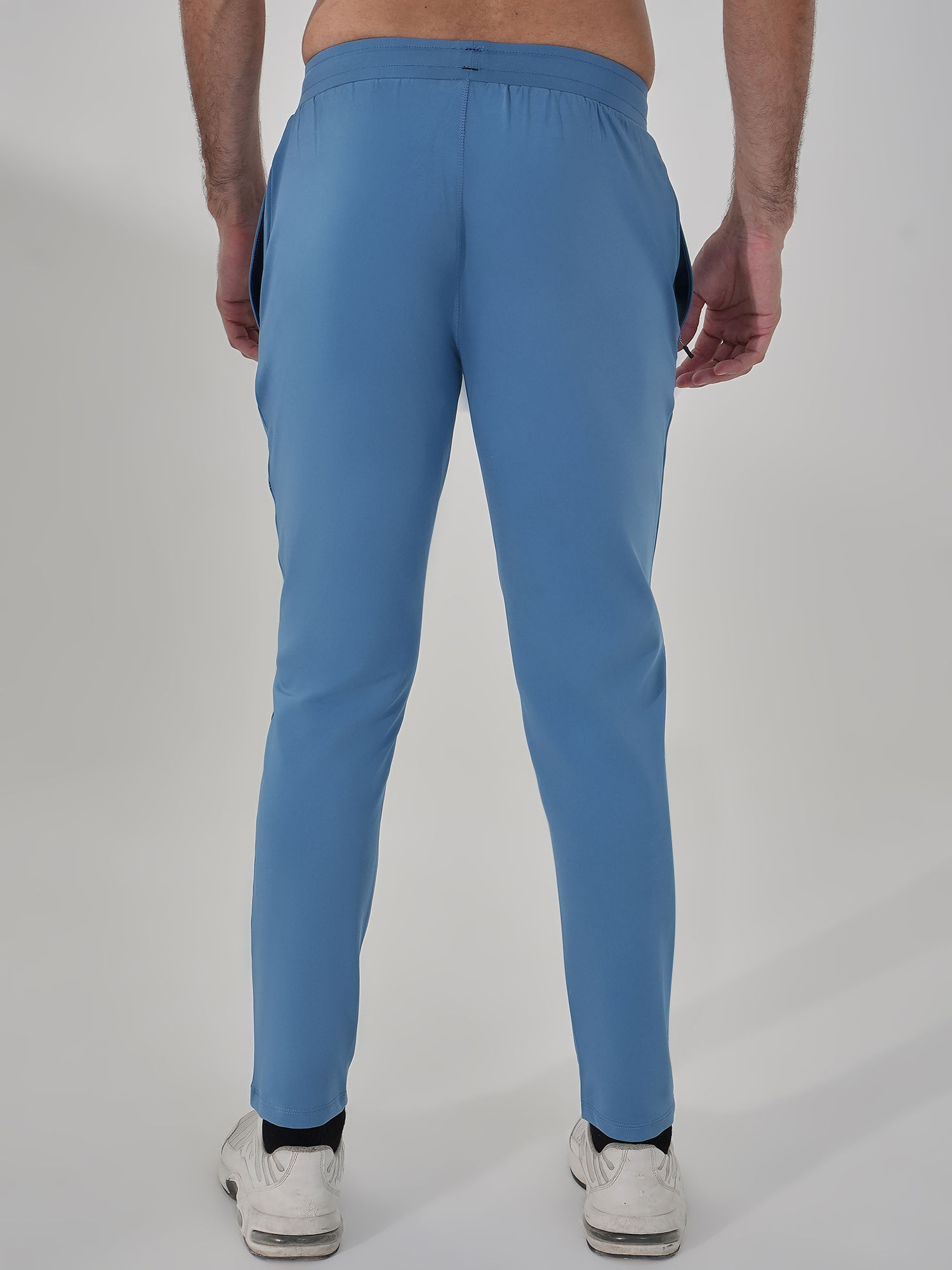 Men Micro Fine Poly Teal Trackpant