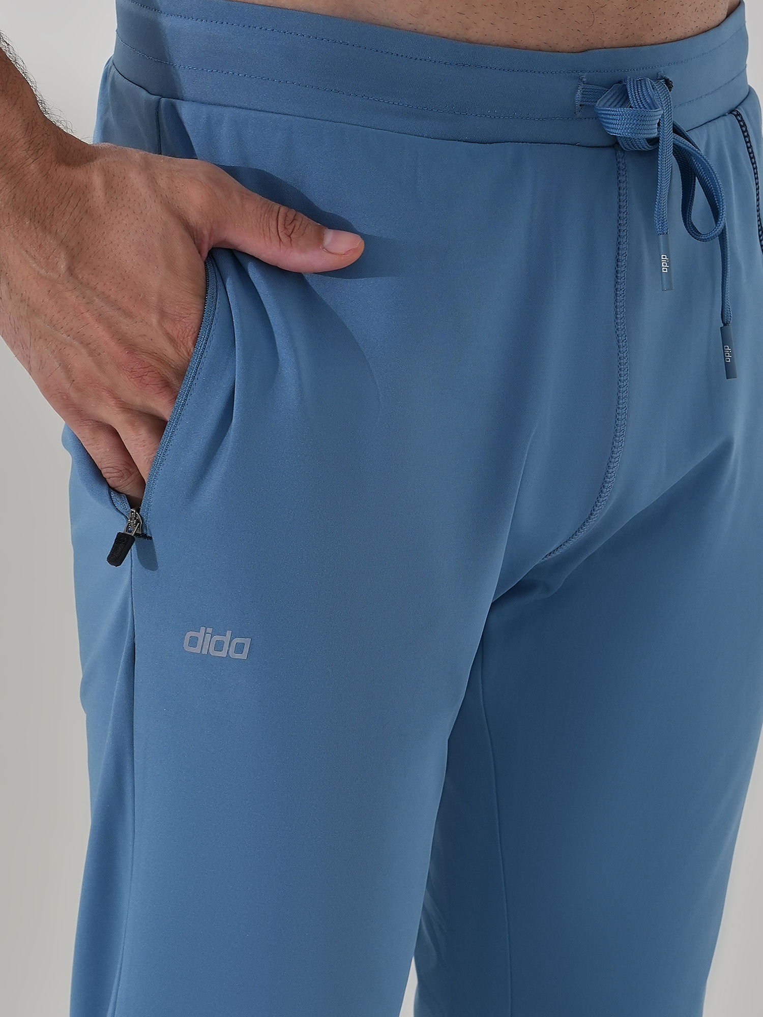 Men Micro Fine Poly Teal Trackpant