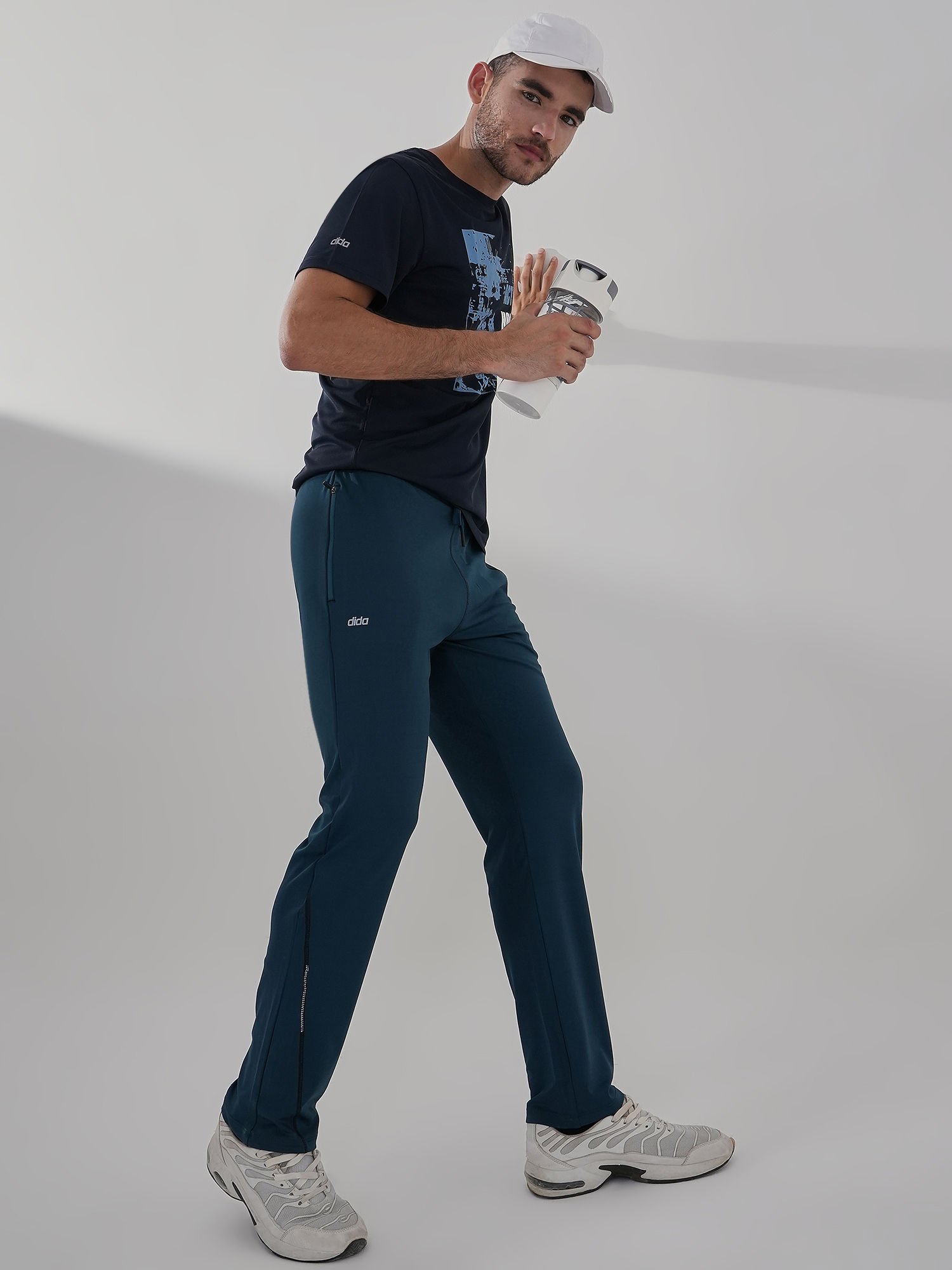 Men Versatile Blue Track Pant