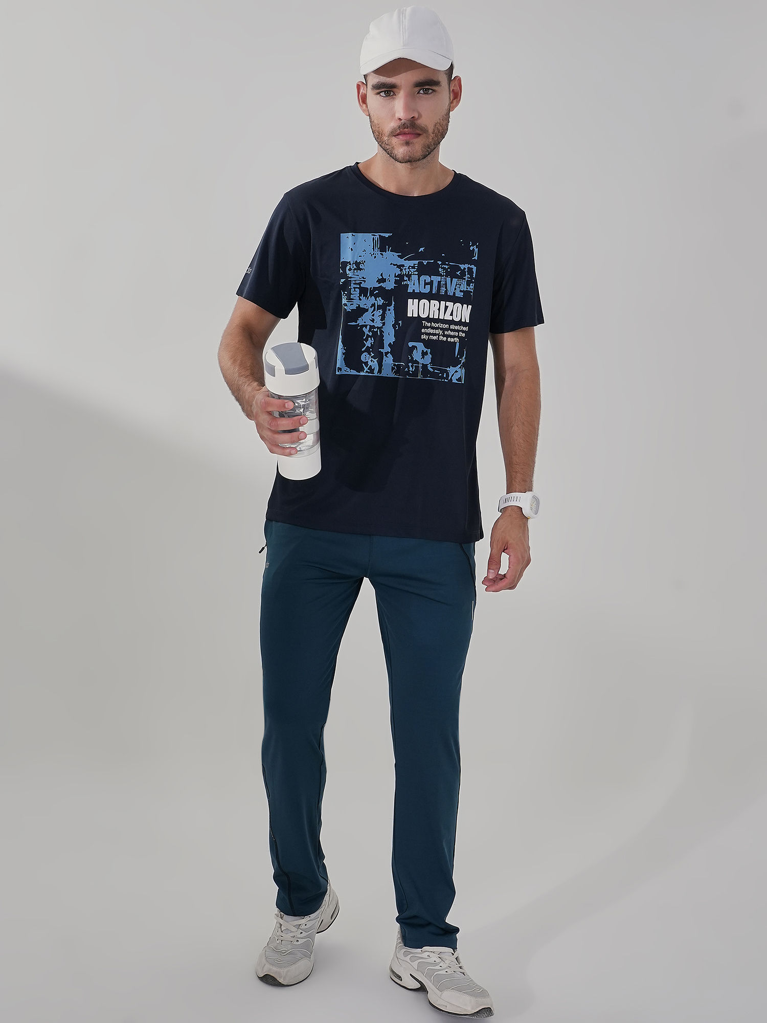 Men Versatile Blue Track Pant