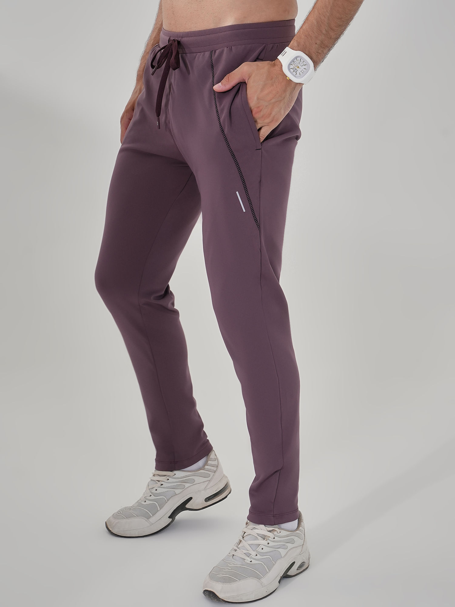 Men Versatile Brown Track Pant