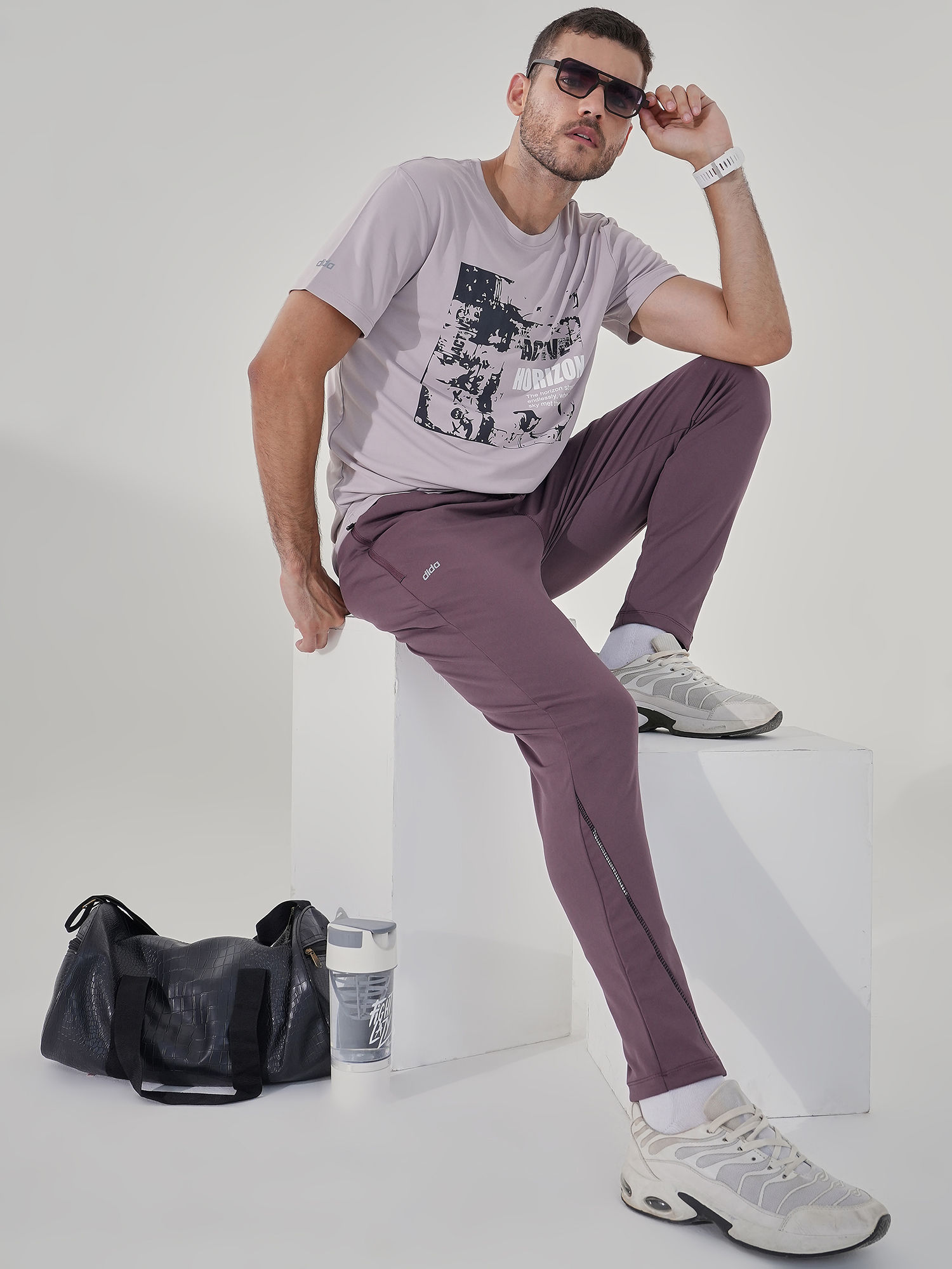 Men Versatile Brown Track Pant
