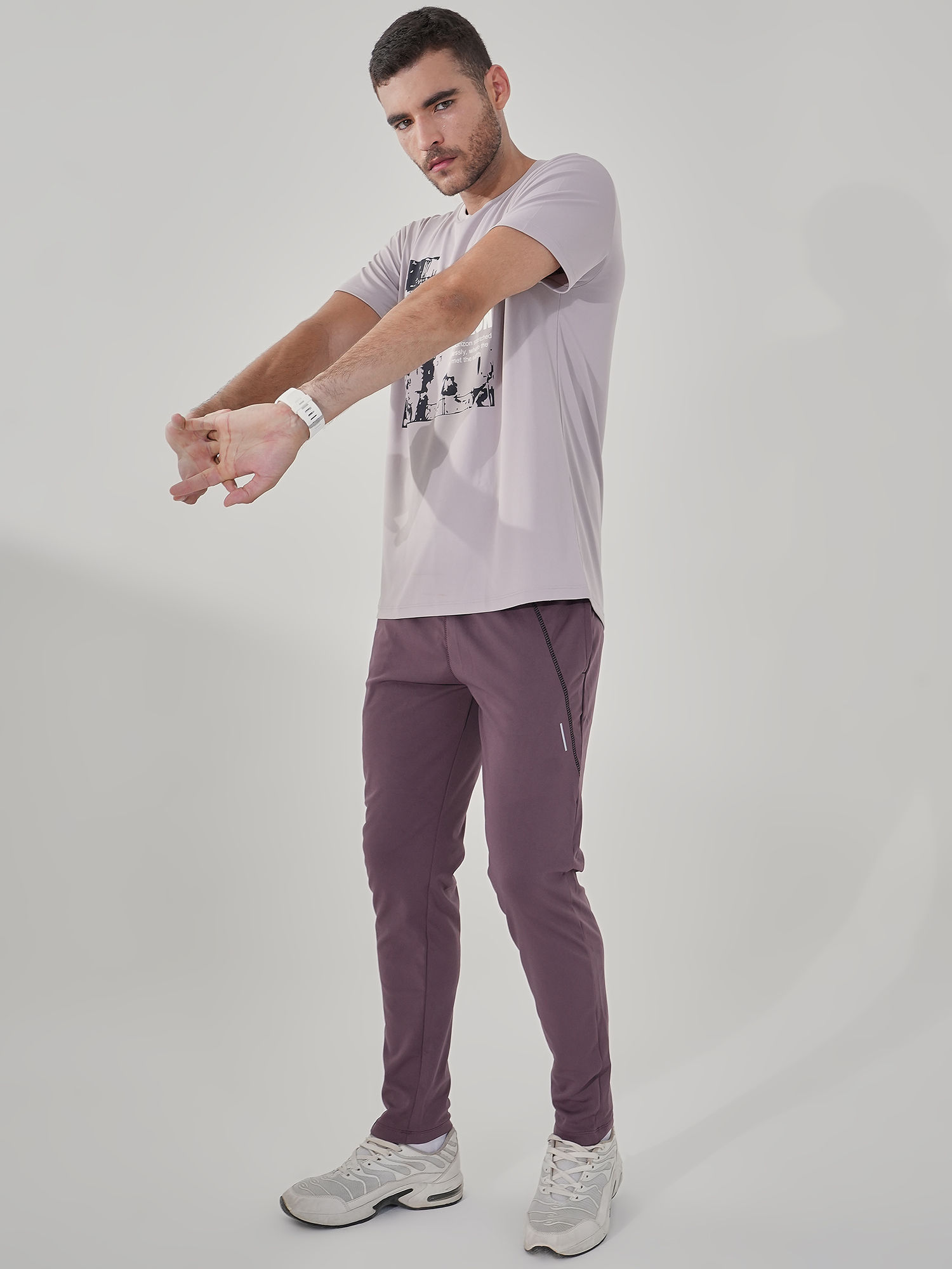 Men Versatile Brown Track Pant