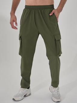Dida - Men Woven Cargo Green Track Pant
