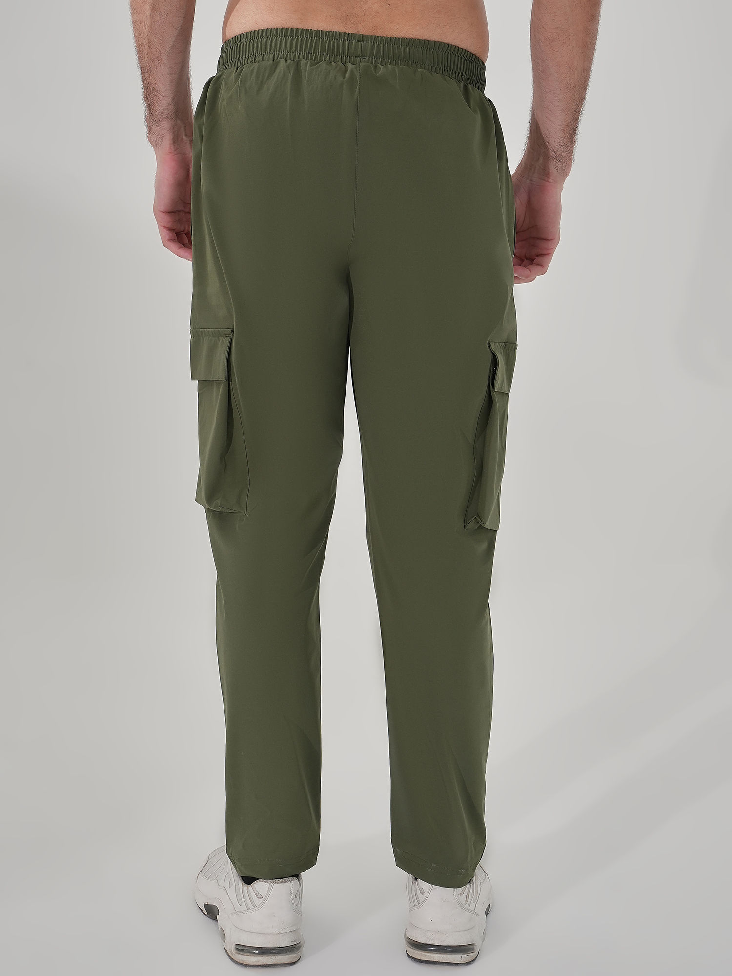 Men Woven Cargo Green Track Pant