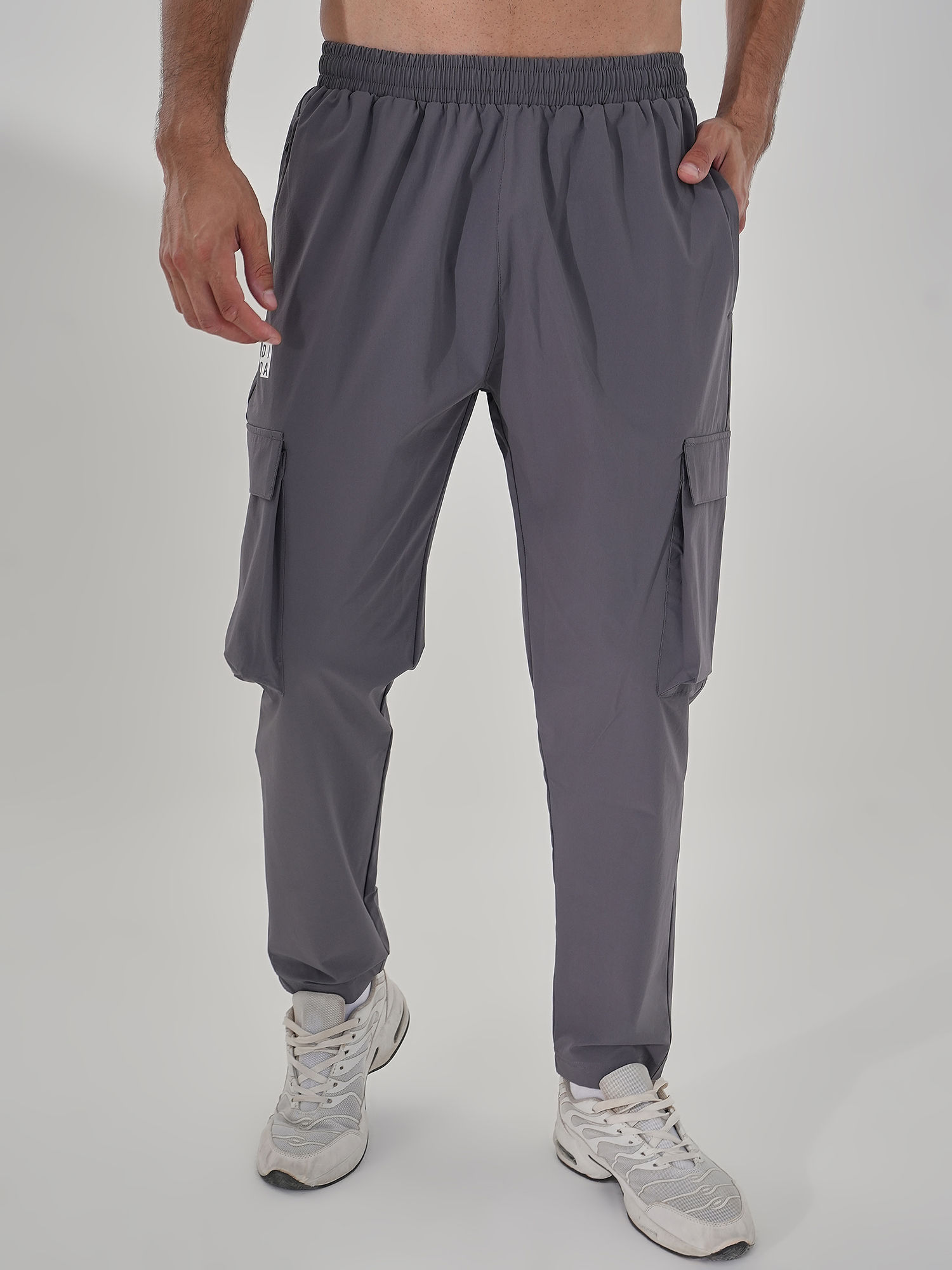 Men Woven Cargo Grey Track Pant