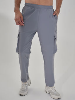 Dida - Men Woven Grey Cargo Track Pant