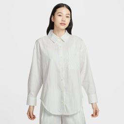 Nike - Sportswear Chill Poplin Women's Oversized Woven Long-Sleeve Striped Top