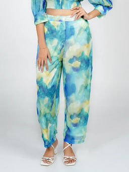 Zink London - Blue Tie & Dye Trouser