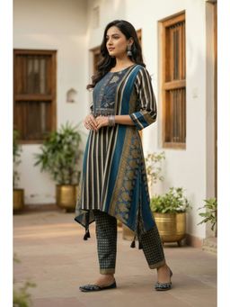 FREYAA - Aqua Elegance Embroidered Viscose Co-Ord Set