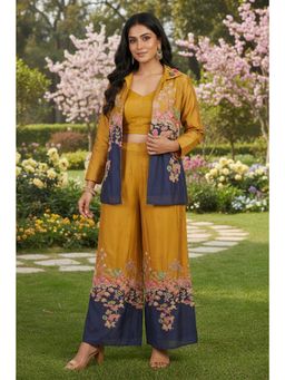 FREYAA - Yellow Embroidered Jacket Co-Ord Set