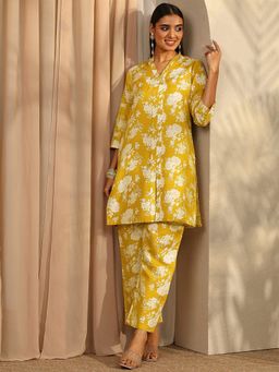 Gerua By Libas - Mustard Floral Printed Co-Ord Set