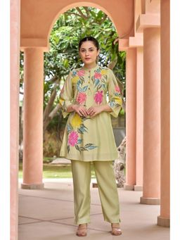 FREYAA - Pista Green Floral Print Co-Ord Set