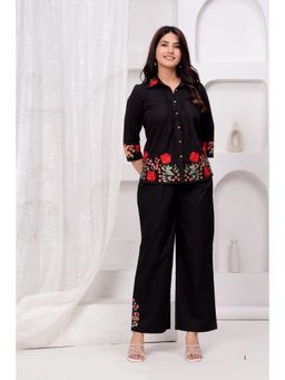 FREYAA - Black Floral Elegance Co-Ord Set