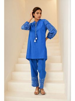 FREYAA - Blue Embroidered Grace Co-Ord Set