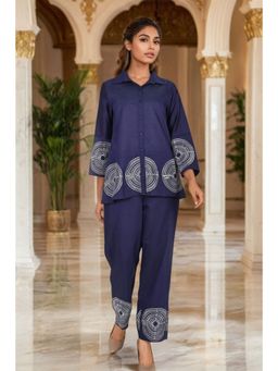 FREYAA - Modern Circle-Pattern Satin Co-Ord Set