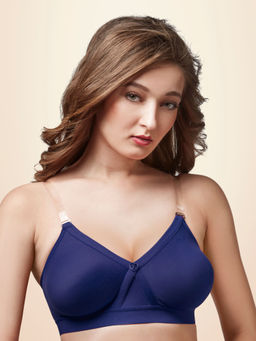 Trylo - Alpa Stp Moulded Non-padded Double Layered T Shirt Bra, Full Coverage Bra - Navy Blue