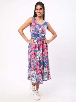 R&B - Multi-Color Floral Printed Dress