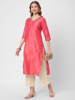 R&B - Pink Embroidery Regular Kurta