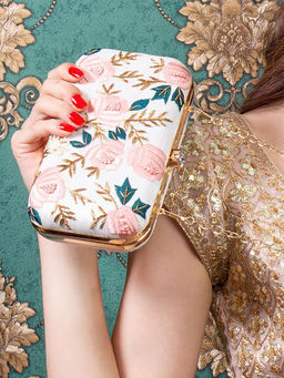 Odette - Pink Embroidered Clutches